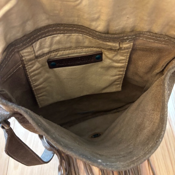 Vintage Y2K Alternative Suede Fringe Accent Crossbody Bag - Picture 11 of 12